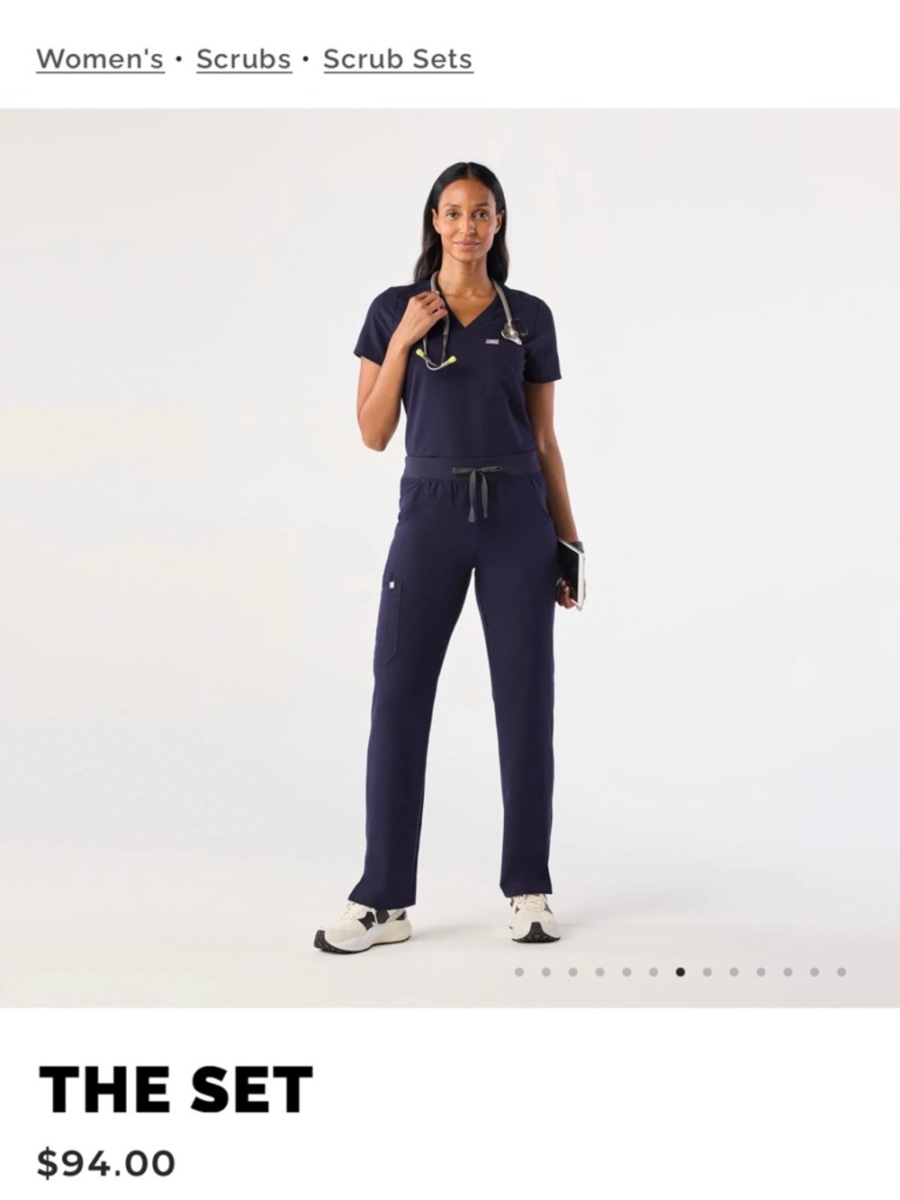 Figs Navy XS Catarina Top with S/TALL Livingston Straight Leg Pant Set